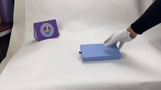 azul personalizado Pantone caja de regalo deslizante impresa en color