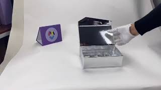 Tarjeta de plata metálica impresa personalizada Caja de regalo magnética con inserto de plástico